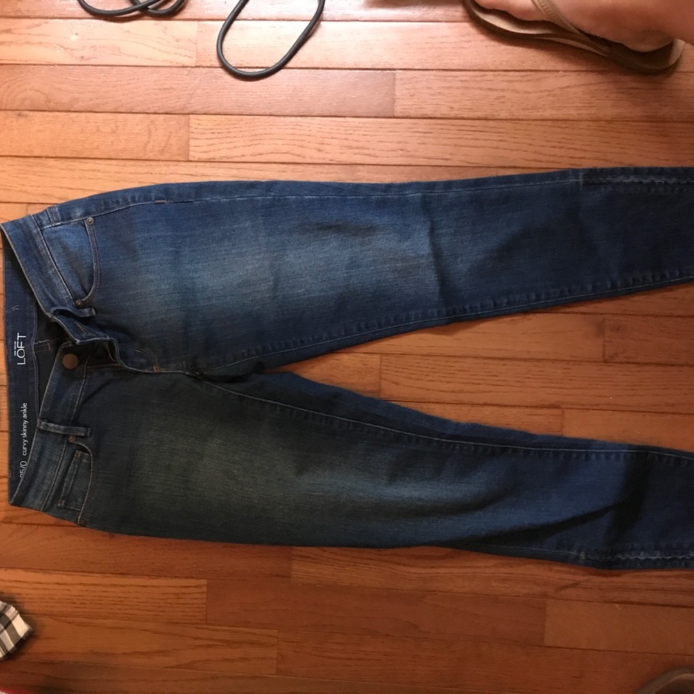 Curvy skinny ankle dark wash jeans