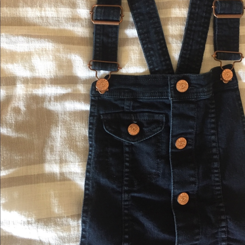 Navy Skinny Overalls