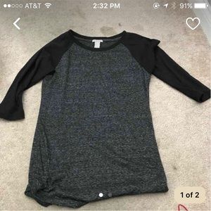 grey black raglan baseball tee