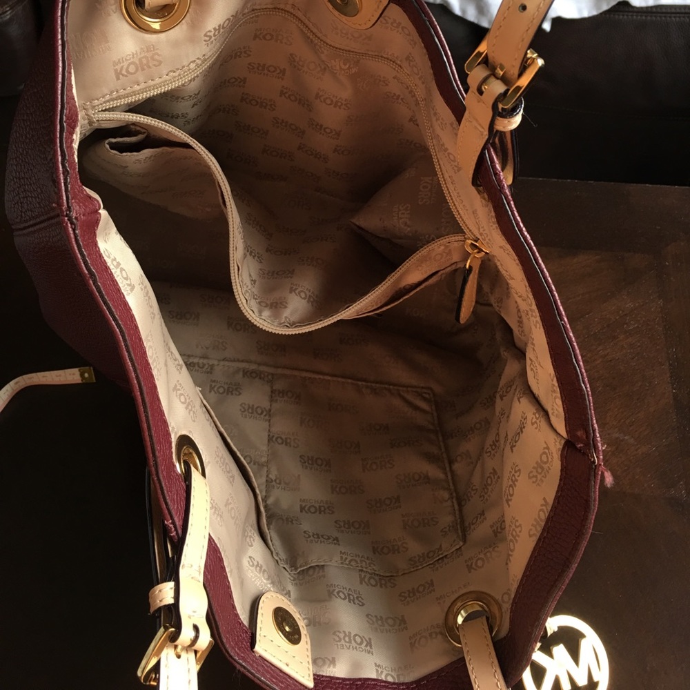 Michael Kors plum colored soft leather purse - Picture 3 of 5