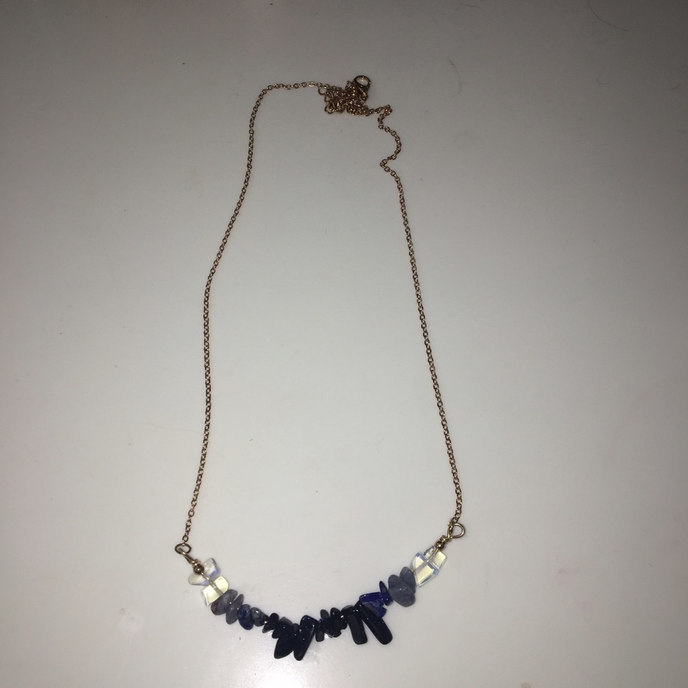 Blue and Black Stone Necklace