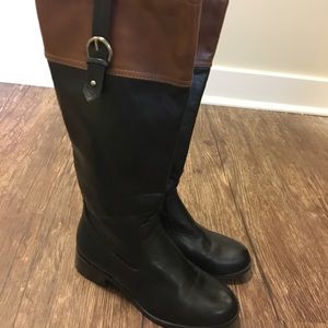 Black/brown rider boots