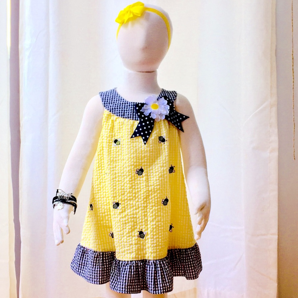 Rare Edition sundress seersucker BUMBLE BEE 24M