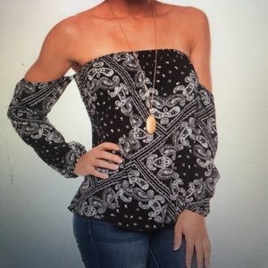Paisley off the shoulder top