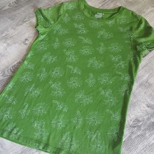 Cute green floral fitted tee