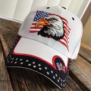 Adult USA Patriotic Flag Eagle One Size Adjustable
