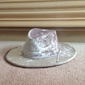 Metallic silver cowboy style hat