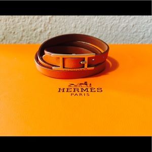 HERMES LEATHER WRAP BRACELET