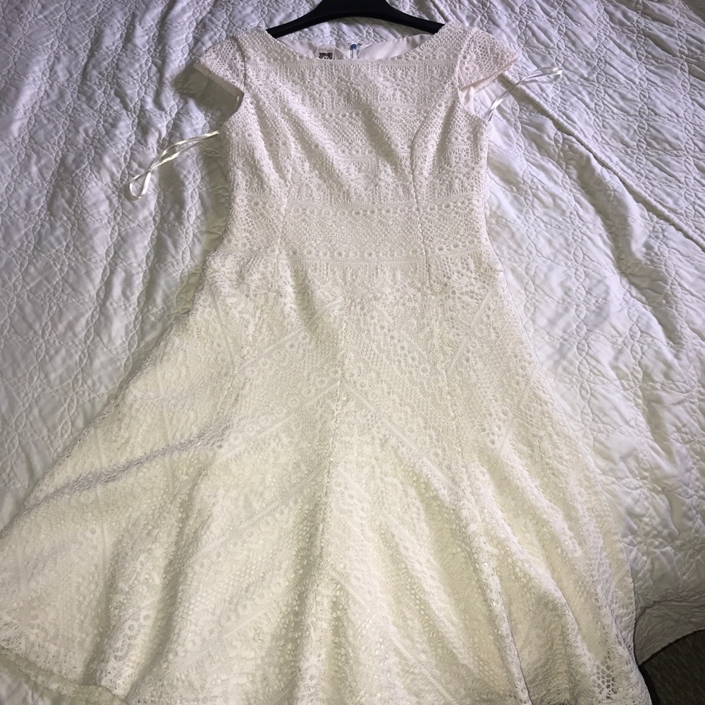 Lace knee length dress