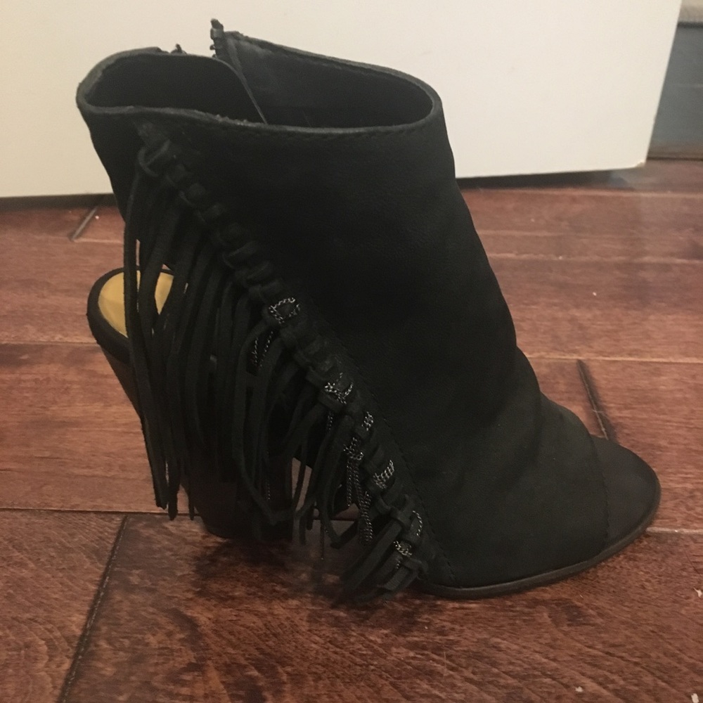 Dolce vita suede fringe ankle boots