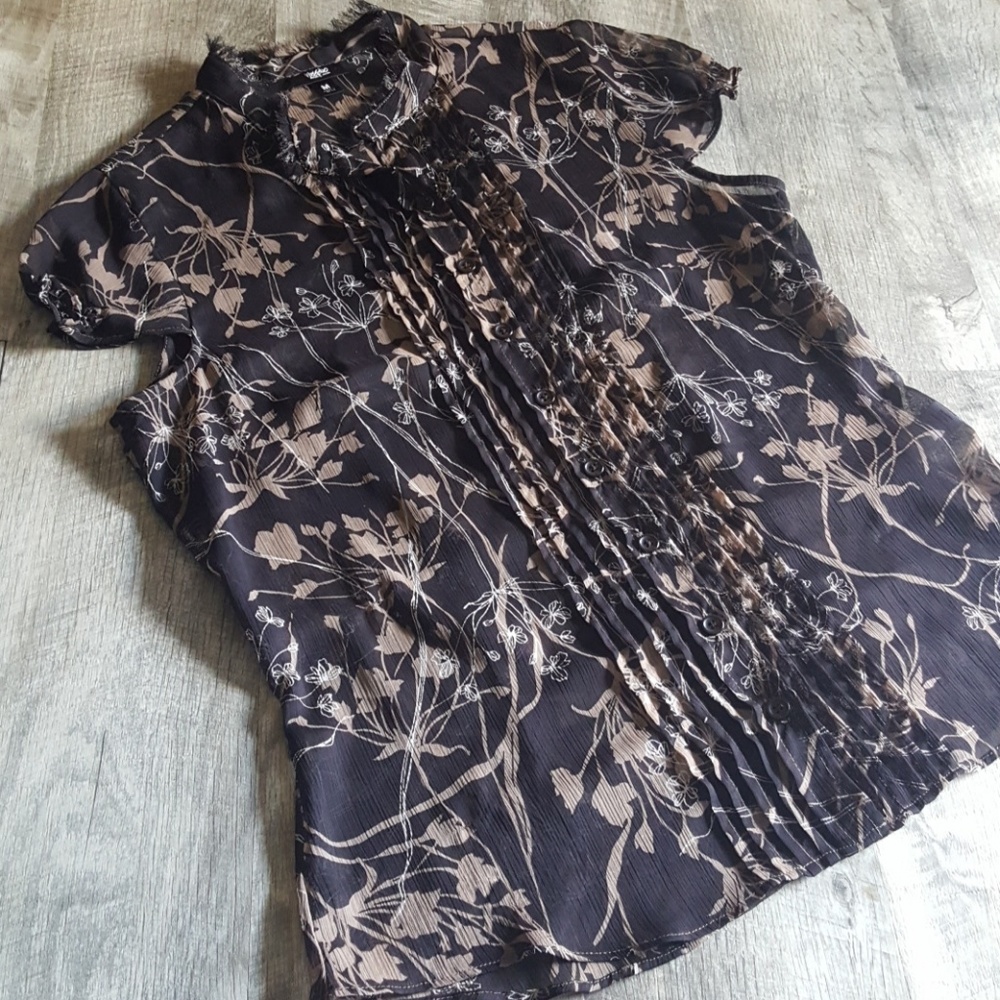 Semi-sheer print top size M