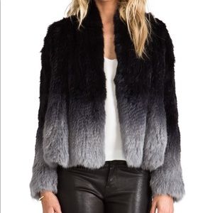Elliatt ombré rabbit fur jacket