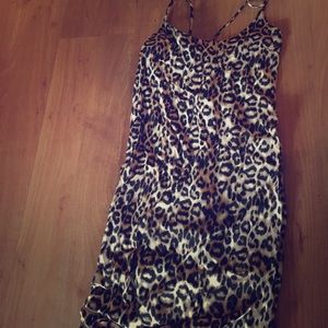Leopard tie back dress. Adjustable straps