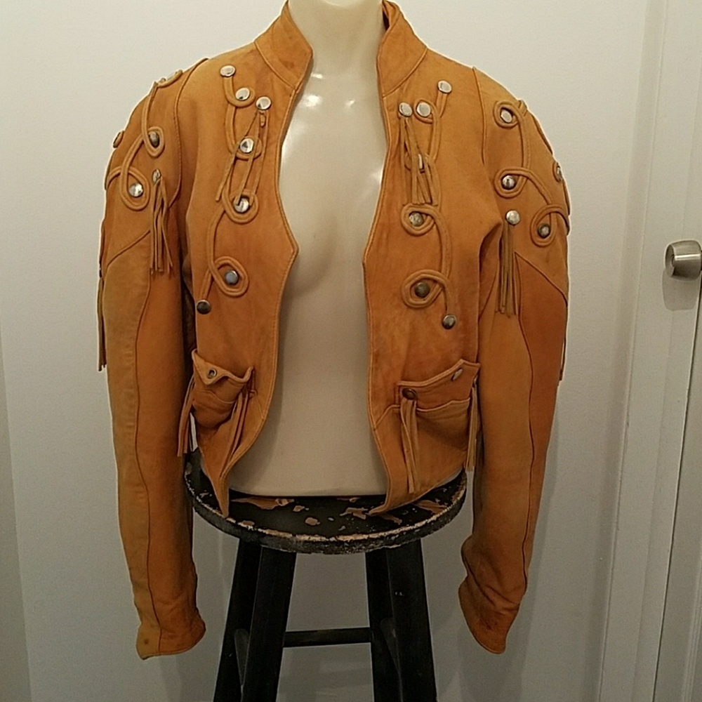Funky, country inspired, vintage leather jacket.