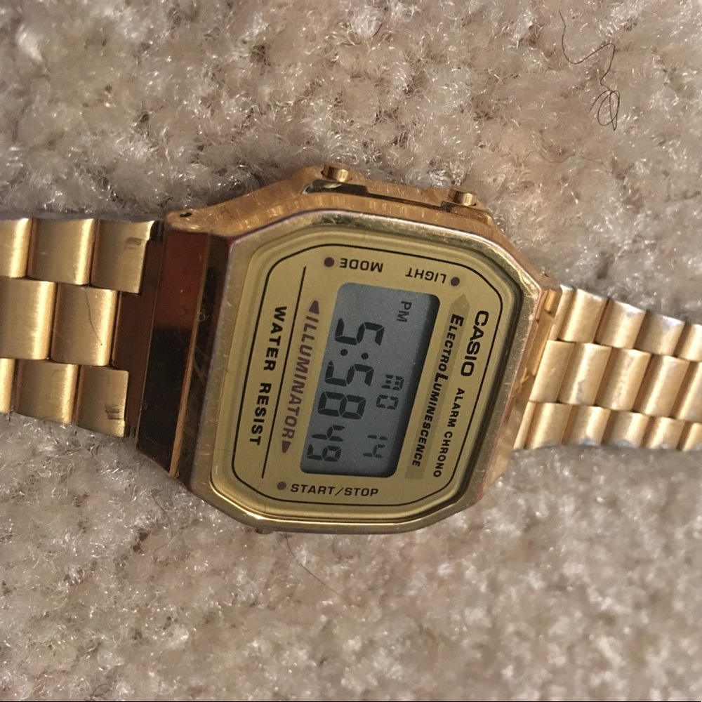casio gold plated digital watch