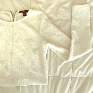 White long sleeve crop top