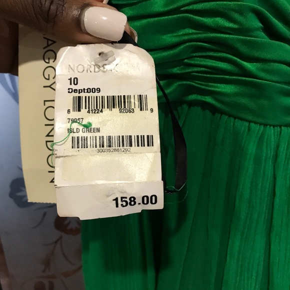 Green Silk Dress - Picture 2 of 5