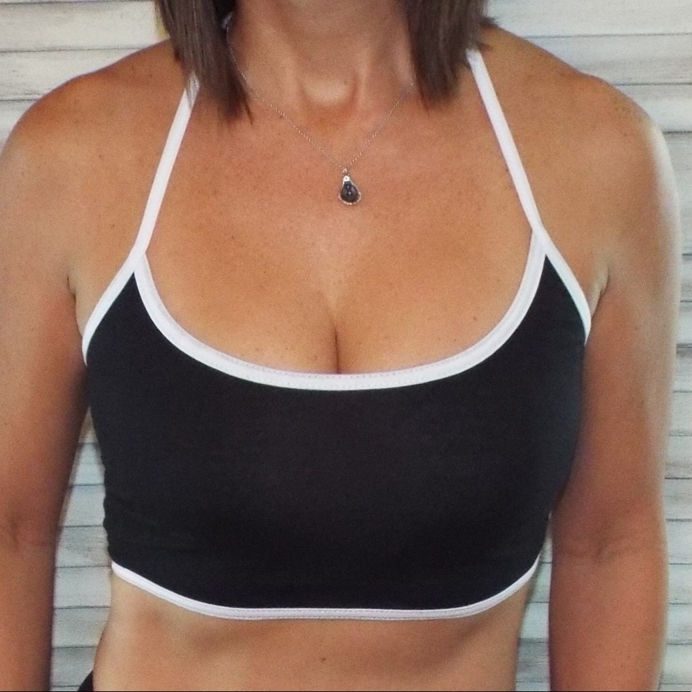Crop Top Halter Black 1616 - Picture 1 of 4
