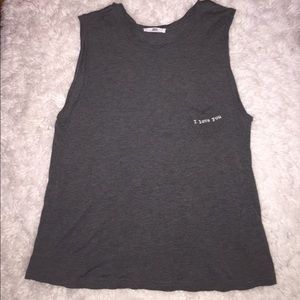 Women's Dark Grey Muscle Tank