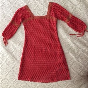 Burnt orange lacy dress