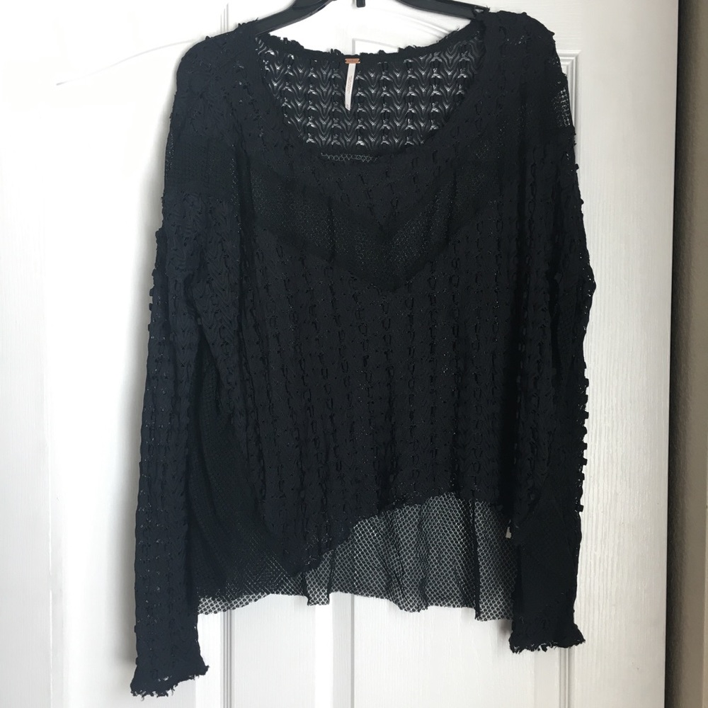 Black knitted free people top