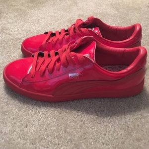 red glossy puma shoes size 13