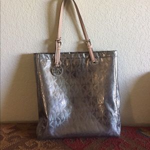 Michael Kors metallic silver Tote