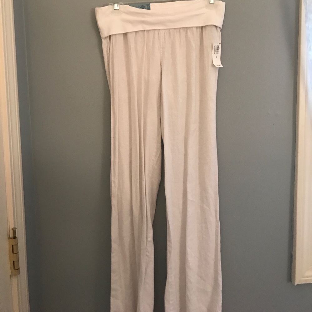 white linen pants