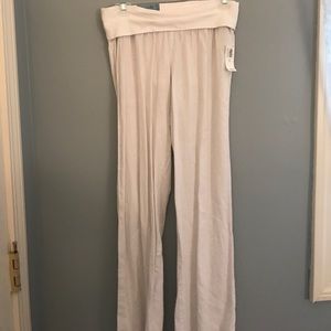 white linen pants
