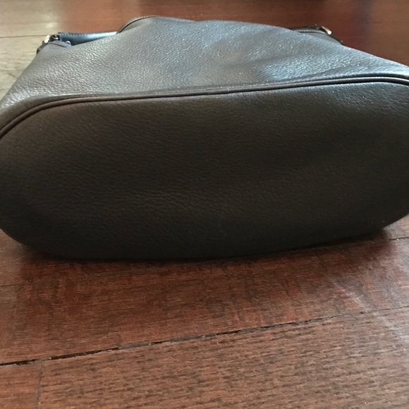 Long champ bucket/ hobo bag. Dark metallic silver - Picture 3 of 5