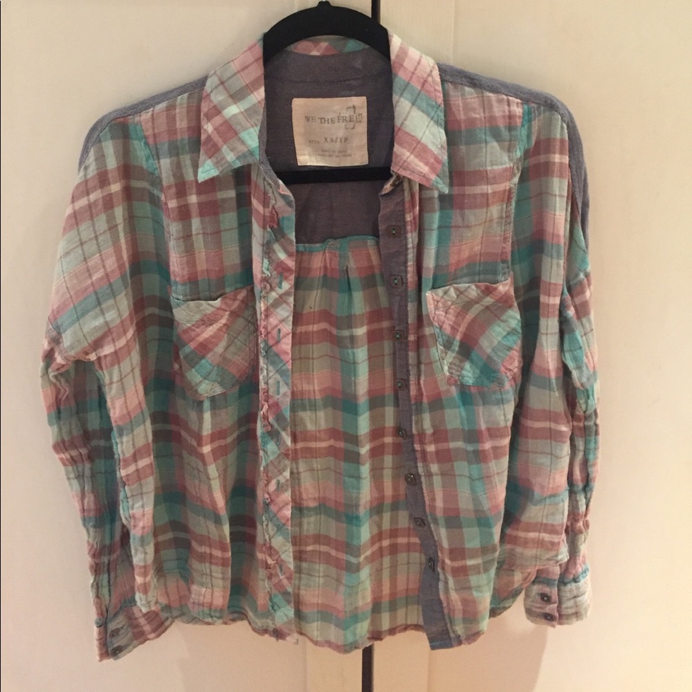 Free People plaid shirt