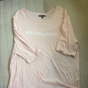 Light pink "Hollywoodland" t-shirt