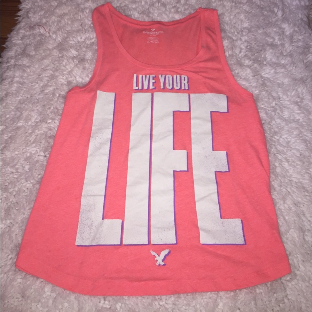 Woman's Coral Colored "Live Your Life" Tank