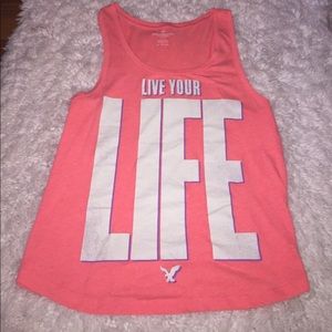Woman's Coral Colored "Live Your Life" Tank