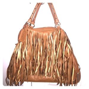 Christian Audigier Fringe Hobo bag (cognac)