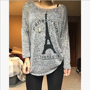 "parlez-vous français" grey sweater