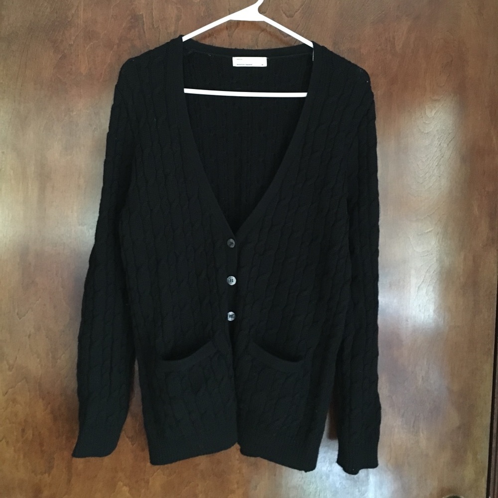 American Apparel Cable Grandpa Cardigan Sweater