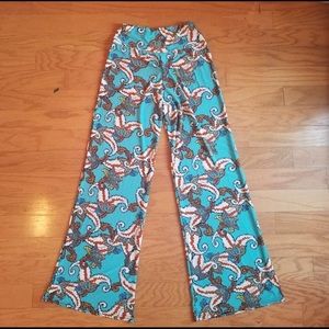 Turquoise Patterned Pants