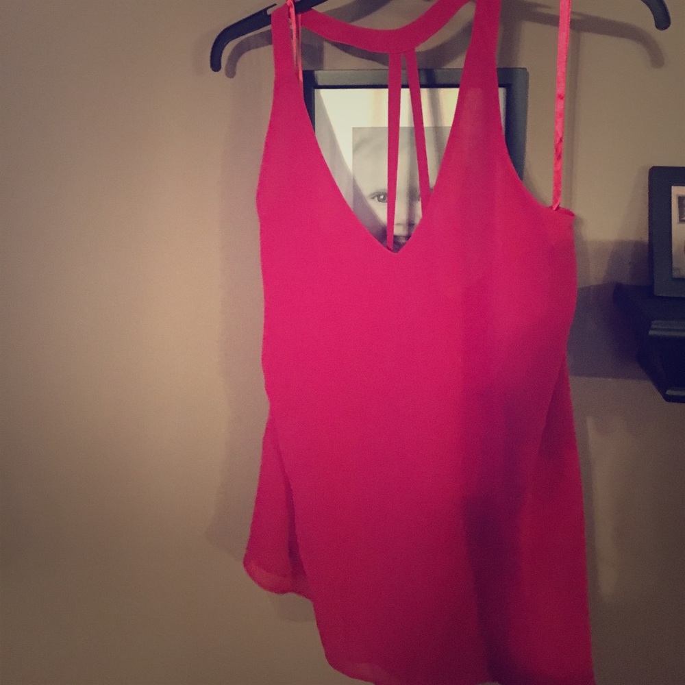Pink tank with back detail