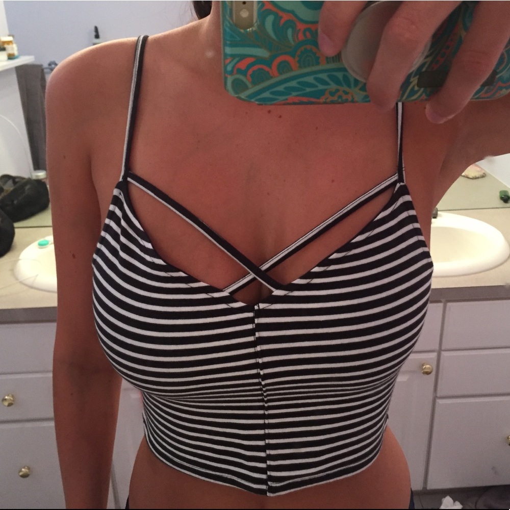 Hollister Striped Crop Tank