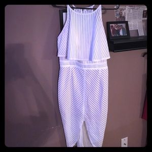 Mermaid white textured dress