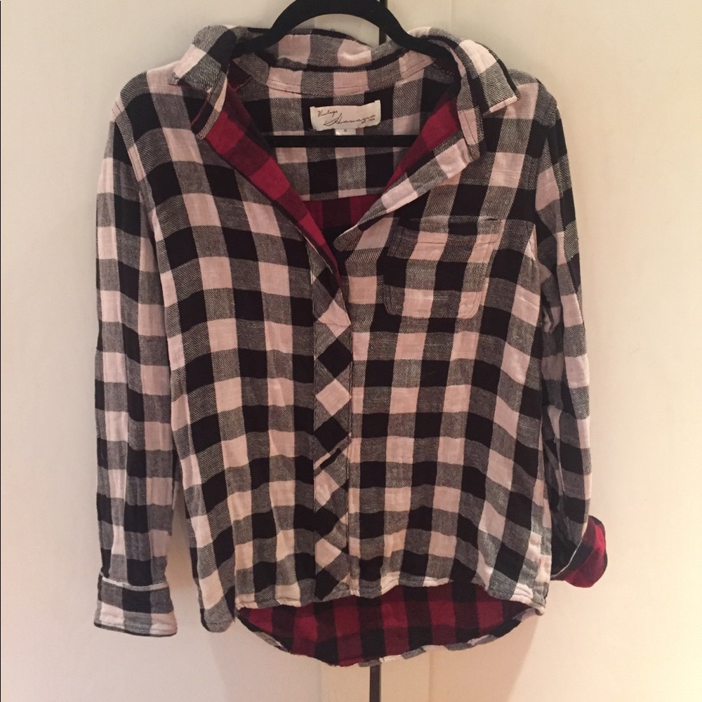Vintage Havana plaid, v neck sweater