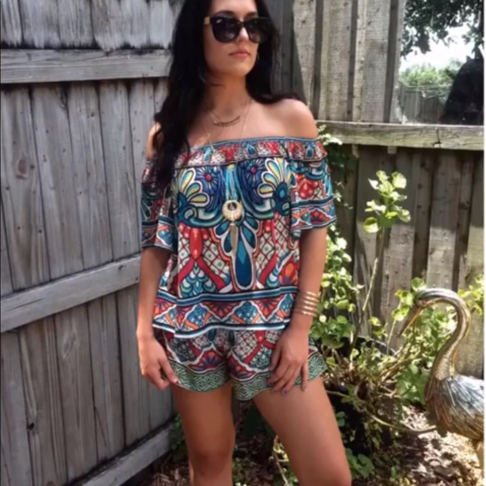 Multi colored Romper Set