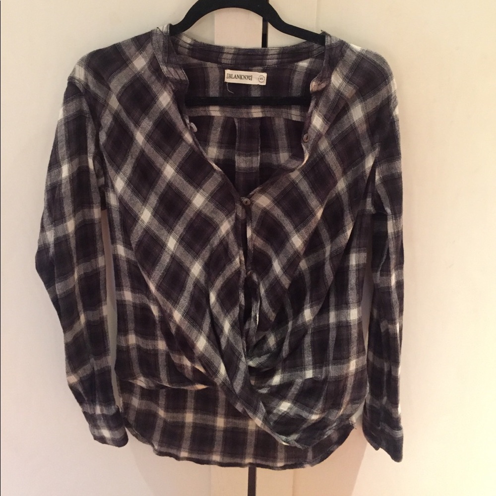 BLANKNYC plaid blouse