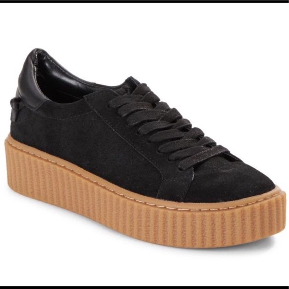 J Slides black suede sneakers