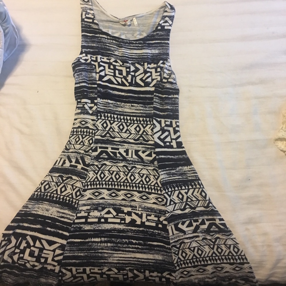 Navy and white tribal dress