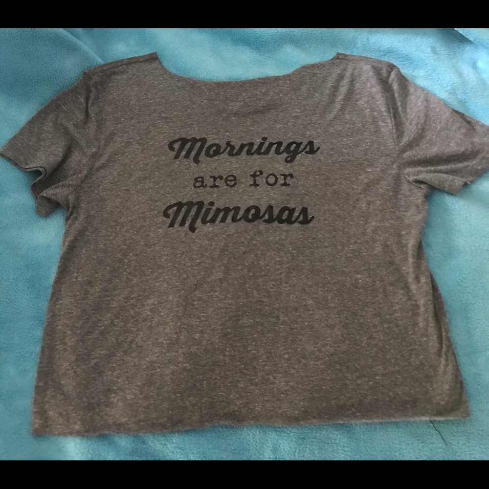 Mornings are for mimosa gray tee large med
