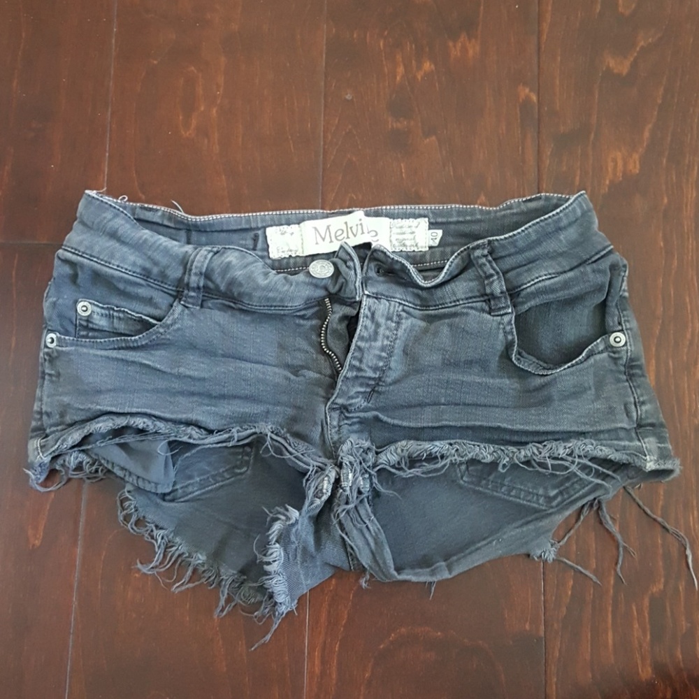 Washed Gray Jean Shorts