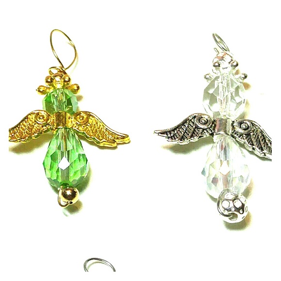 #0009 (7) Medium Swarovski Crystal Angel Pendants - Picture 3 of 5