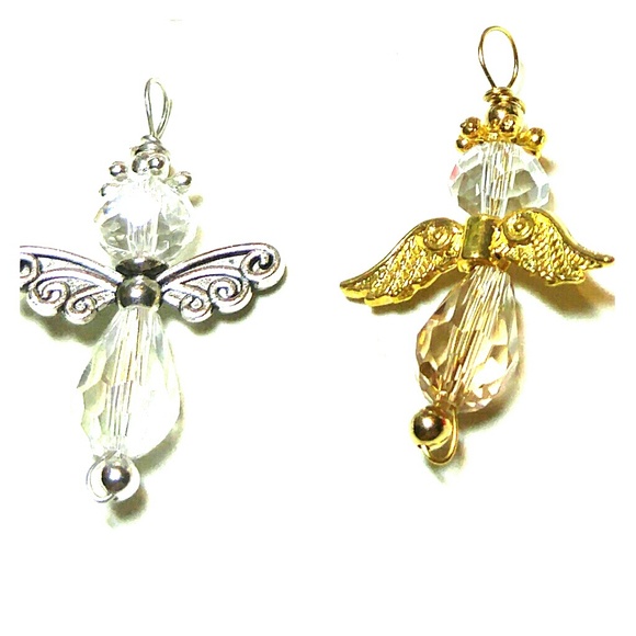 #0009 (7) Medium Swarovski Crystal Angel Pendants - Picture 4 of 5